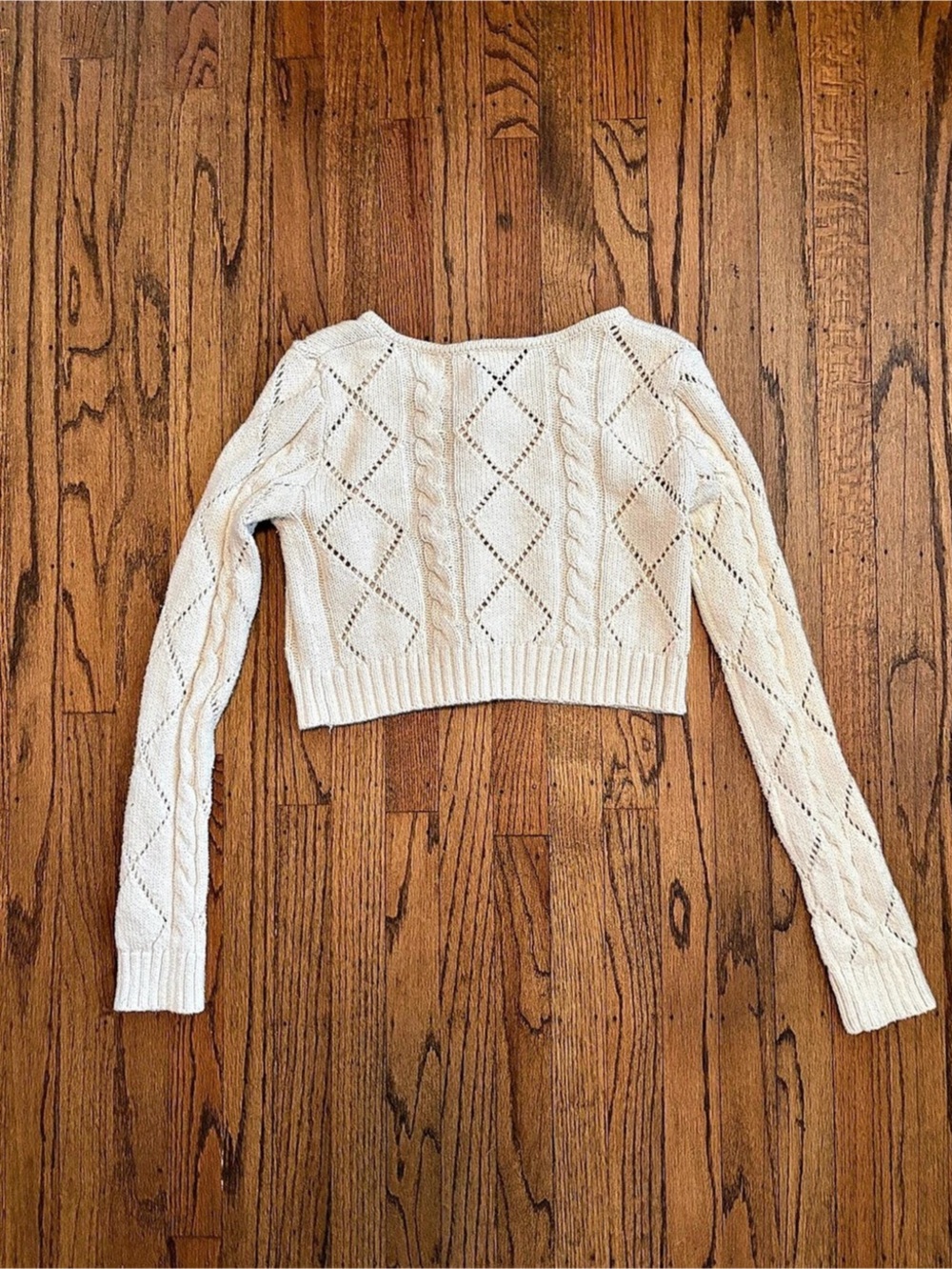 J. Galt Geometric Cotton Sweater in Cream Size Medium